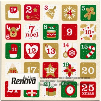 Renova Black Label Guardanapos Calendário de Advento embalagem 20 unidades