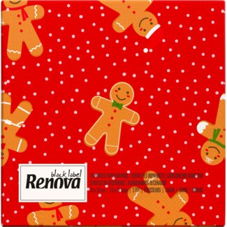 Renova Black Label Guardanapos Cookies Gingerbread embalagem 20 unidades