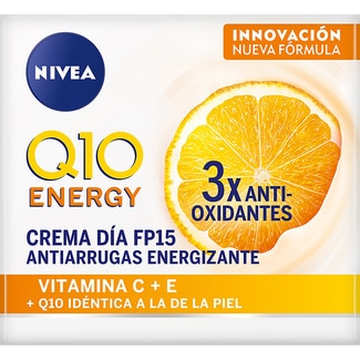 NIVEA Q10 Plus C crema cuidado de día antiarrugas + energizante SPF-15 para piel cansada tarro 50 ml