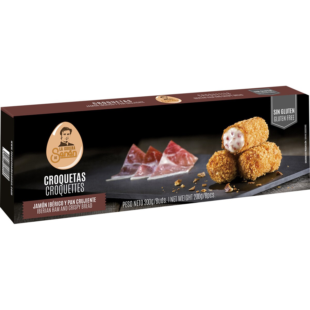 Croquetas de jamón ibérico y pan crujiente sin gluten estuche 200 g