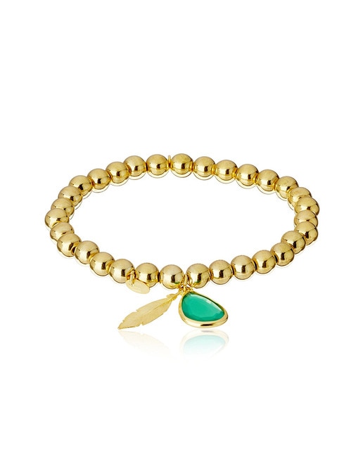 Pulsera Esferas Indian Esmeralda