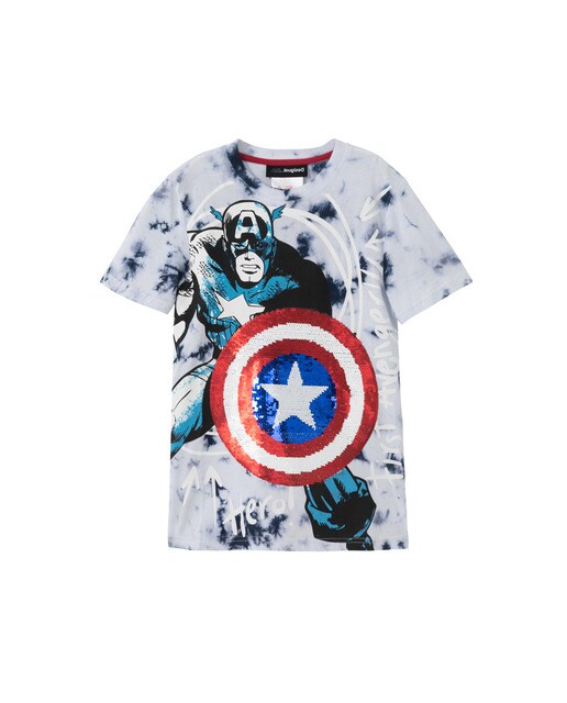 Boys' Captain America T-shirt with reversible sequins · Children's fashion  · El Corte Inglés