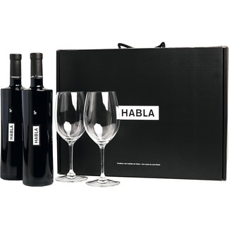 HABLA PAR vino tinto crianza Vino de la Tierra de Extremadura Estuche 2 botellas 75 cl + 2 copas