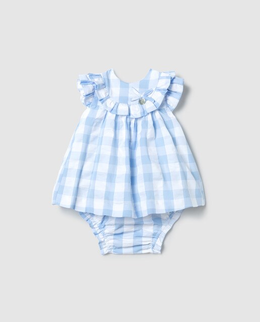 blue check frock