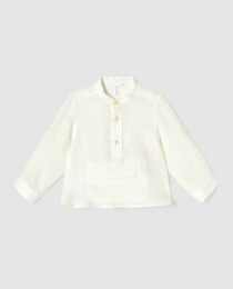 baby boy white linen shirt