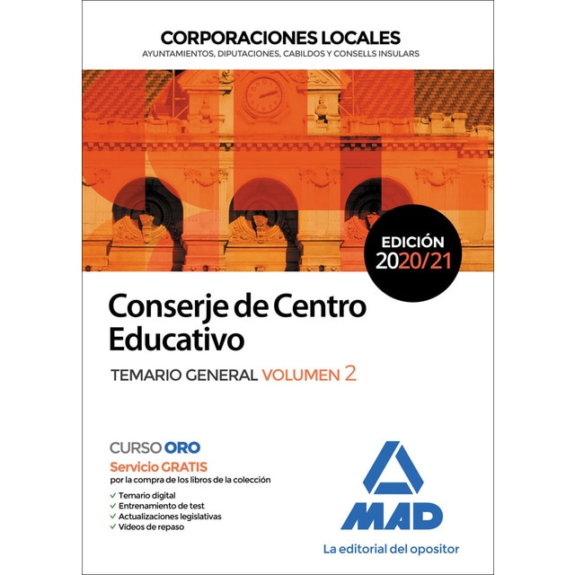 Conserje de centro educativo de corporaciones locales. Temario general volumen 2 (Tapa blanda)