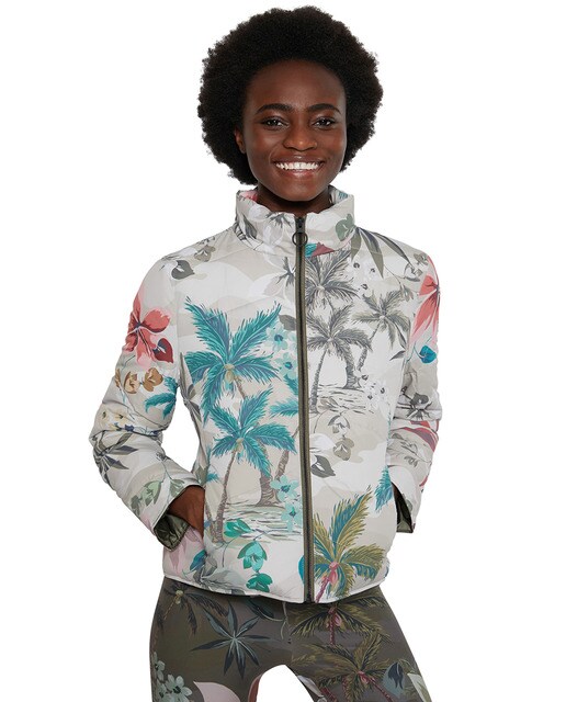 floral print quilted jacket