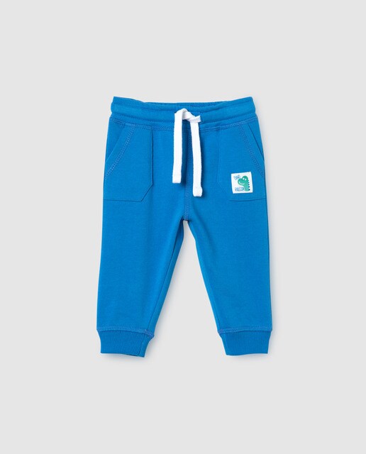 Baby boys' plain blue tracksuit bottoms 