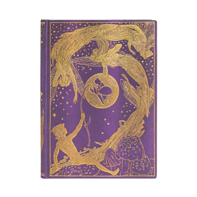 Libreta Hada Violeta Midi 130 × 180 Rayada Paperblanks Violeta y Dorado.
