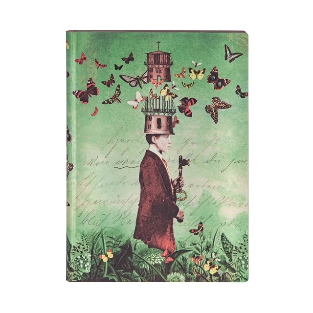 Libreta Paisaje Onírico Midi 130 × 180 Rayada Paperblanks Verde.