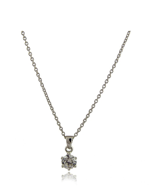 Collar plata y circonita 6 mm.