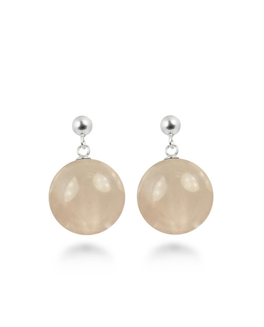Pendientes Coleki plata y Cuarzo rosa