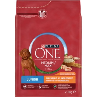 Purina One Ração para Cachorro com mais de 10 Kg Rica em Frango com Arroz embalagem 2,5 kg