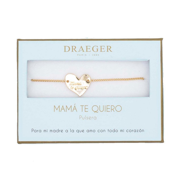 Pulsera Mamá Te Quiero sin Níquel Draeger Dorada.