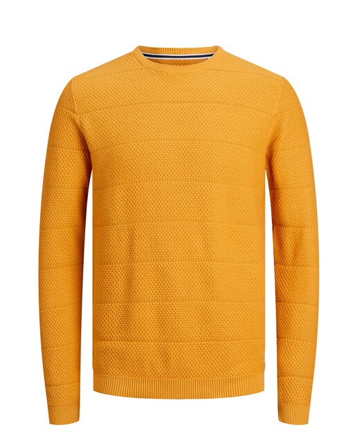 Jersey de hombre naranja con cuello caja