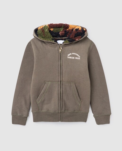 boys khaki hoodie