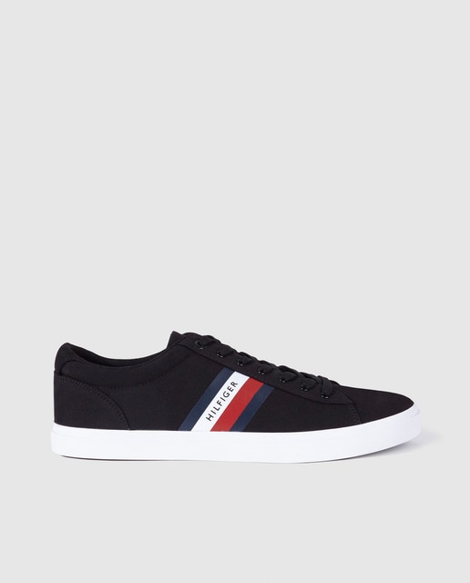 tommy hilfiger mens black trainers