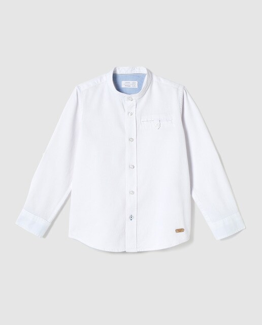 Camisa de niño manga larga cuello mao
