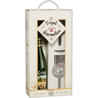 TRIPEL KARMELIET top fermented Belgian beer special presentation pack with two glasses bottle 75 cl