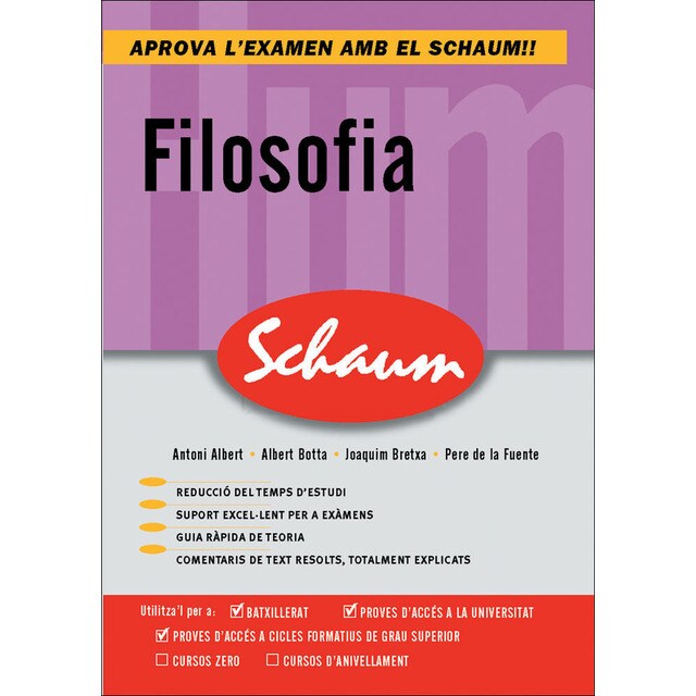 Cutr filosofia. Comentarios texto. Schaum (catal@n) (Tapa blanda)