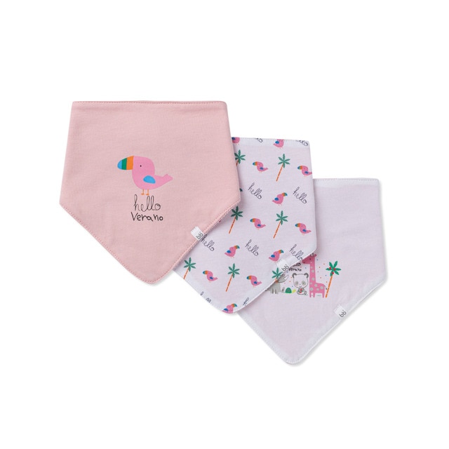 bbest Hello Summer Animals pink bandana with print 3-pack