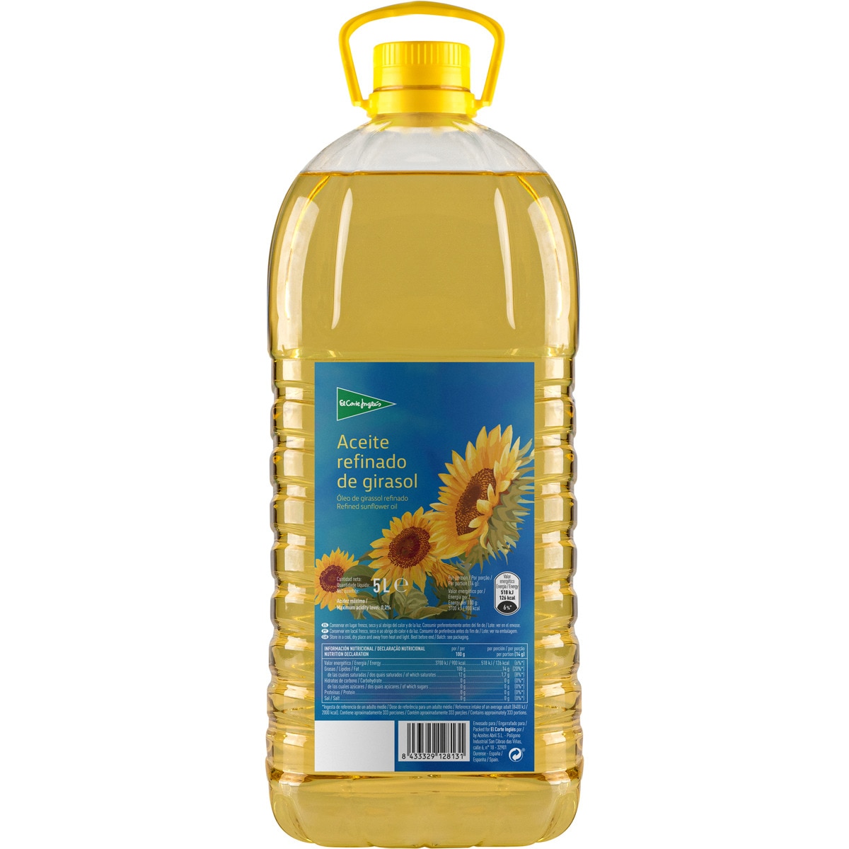 Aceite refinado de girasol garrafa 5 l - El Corte Ingles