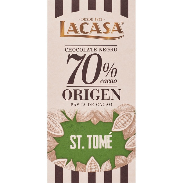 LACASA Origen St. Tomé chocolate negro 70% cacao tableta 90 g