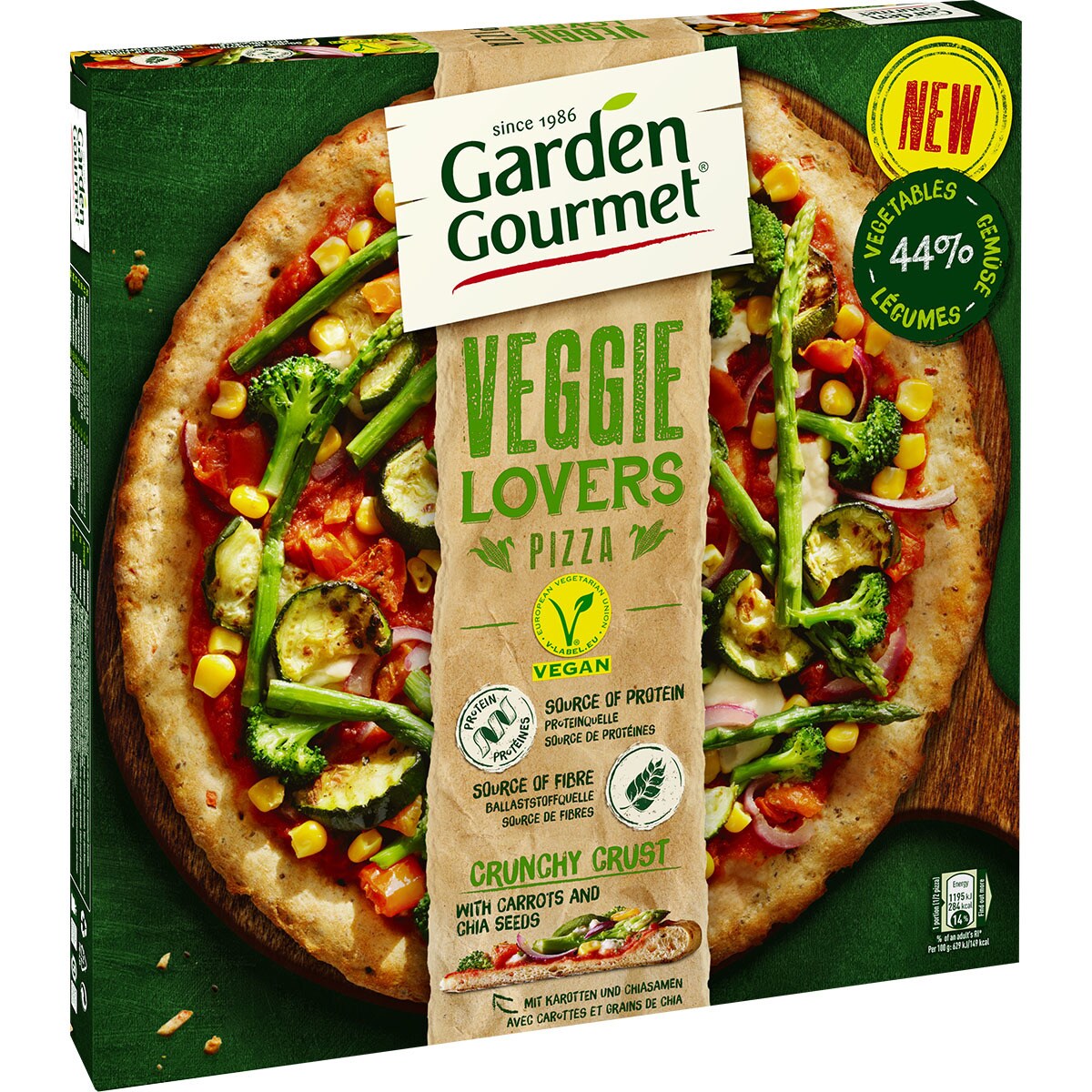 Veggie Lovers pizza vegetal estuche 380 g · GARDEN GOURMET