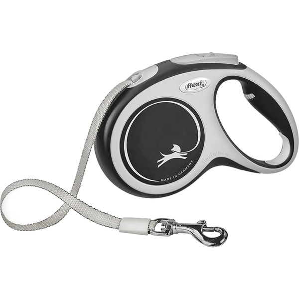 New Comfort correa extensible para perros negra y blanca talla M 5 m 1 each