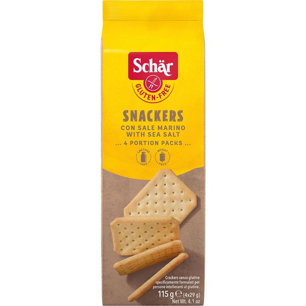 SCHAR Snackers crackers con sal marina sin gluten y sin lactosa paquete 115 g