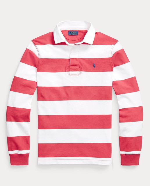 long sleeve striped rugby shirt