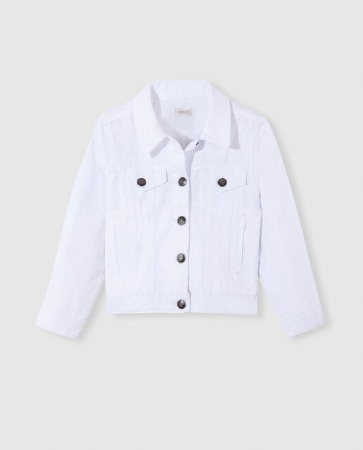 denim jacket for girls white