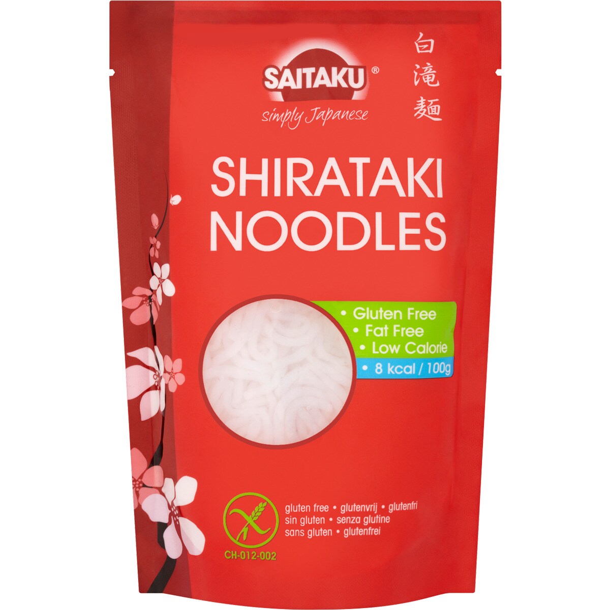 Shirataki Noodles sem Glúten embalagem 200 g · Saitaku · Supermercado