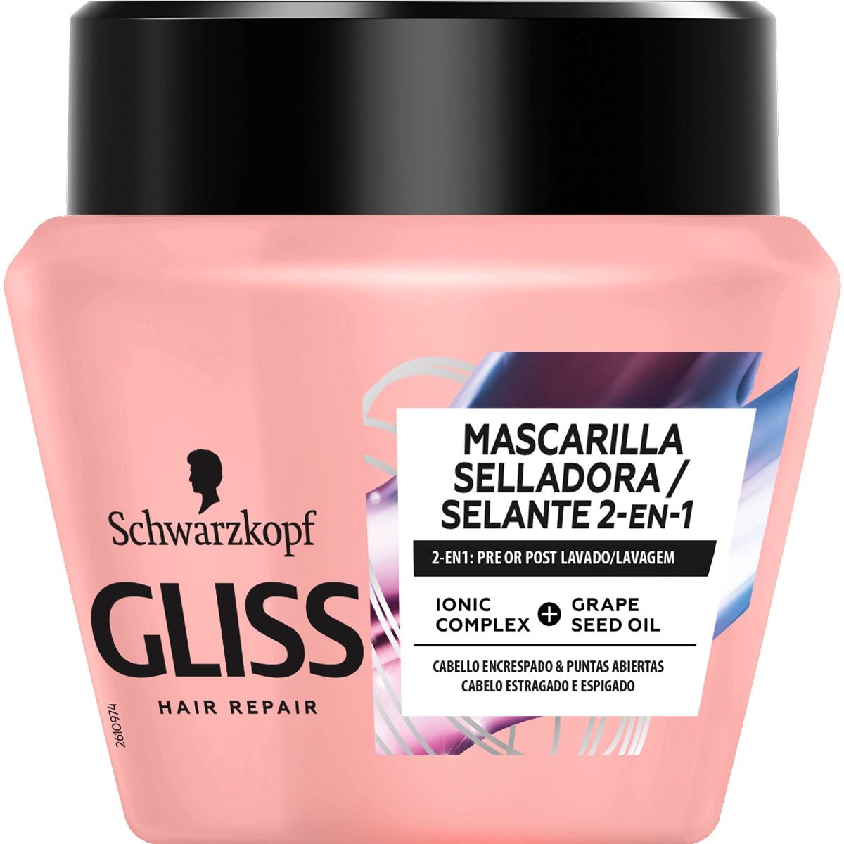 Máscara Capilar Selante para Cabelo Estragado embalagem 300 ml · Gliss