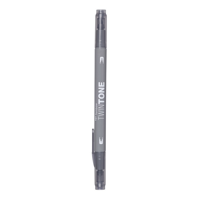 Rotulador Doble Punta TwinTone Base Agua Tombow Grey 49.