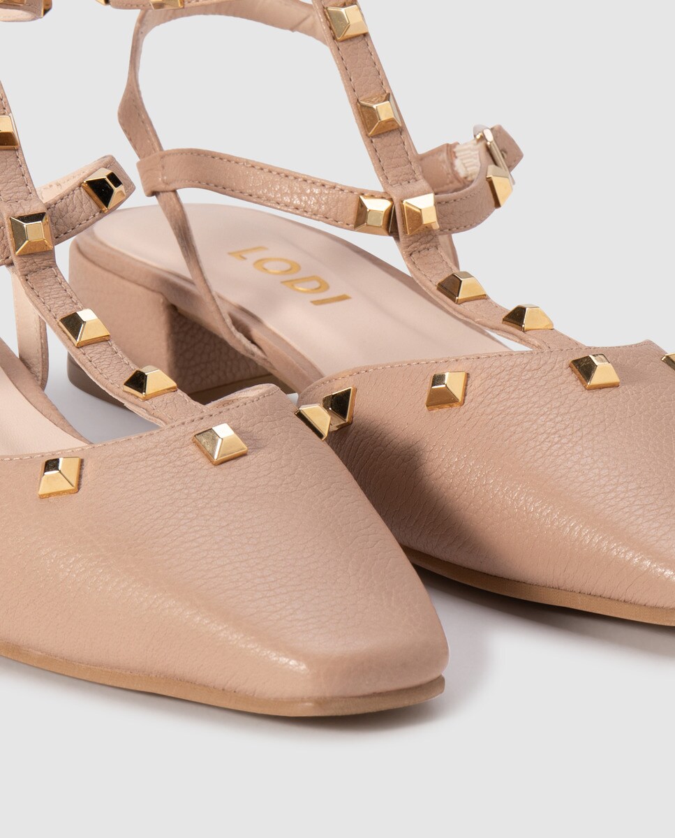 Lodi women's nude leather slingback flat shoes · Lodi · Fashion · El