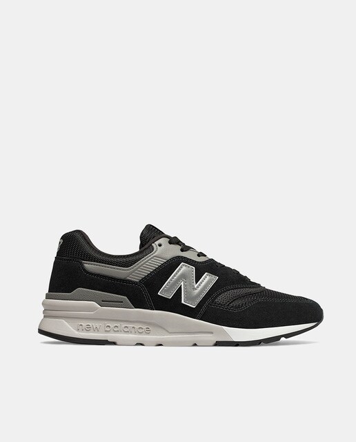 new balance black suede trainers