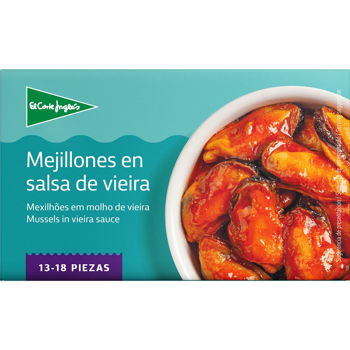 Mejillones en salsa vieira sin gluten 1318 piezas lata 69 g neto