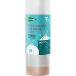 bolsas de basura pequeñas con autocierre blanca 45X47 10 litros rollo 40 unidades