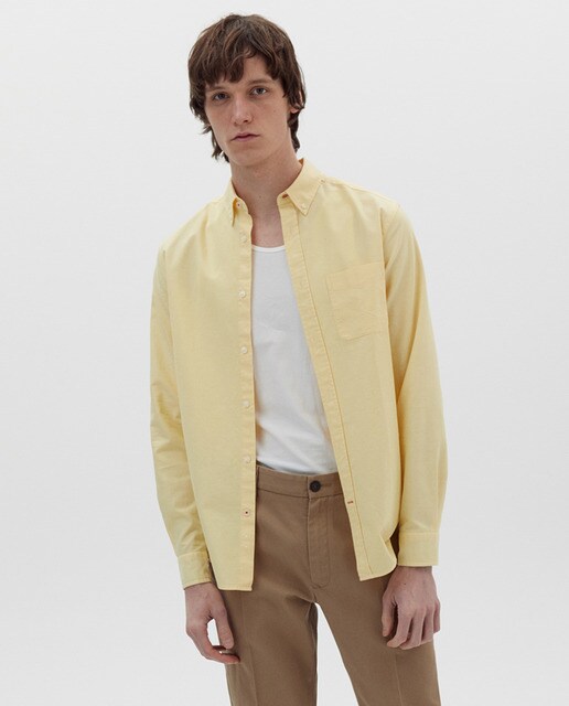 Men's regularfit plain yellow Oxford shirt · Men's fashion · El Corte