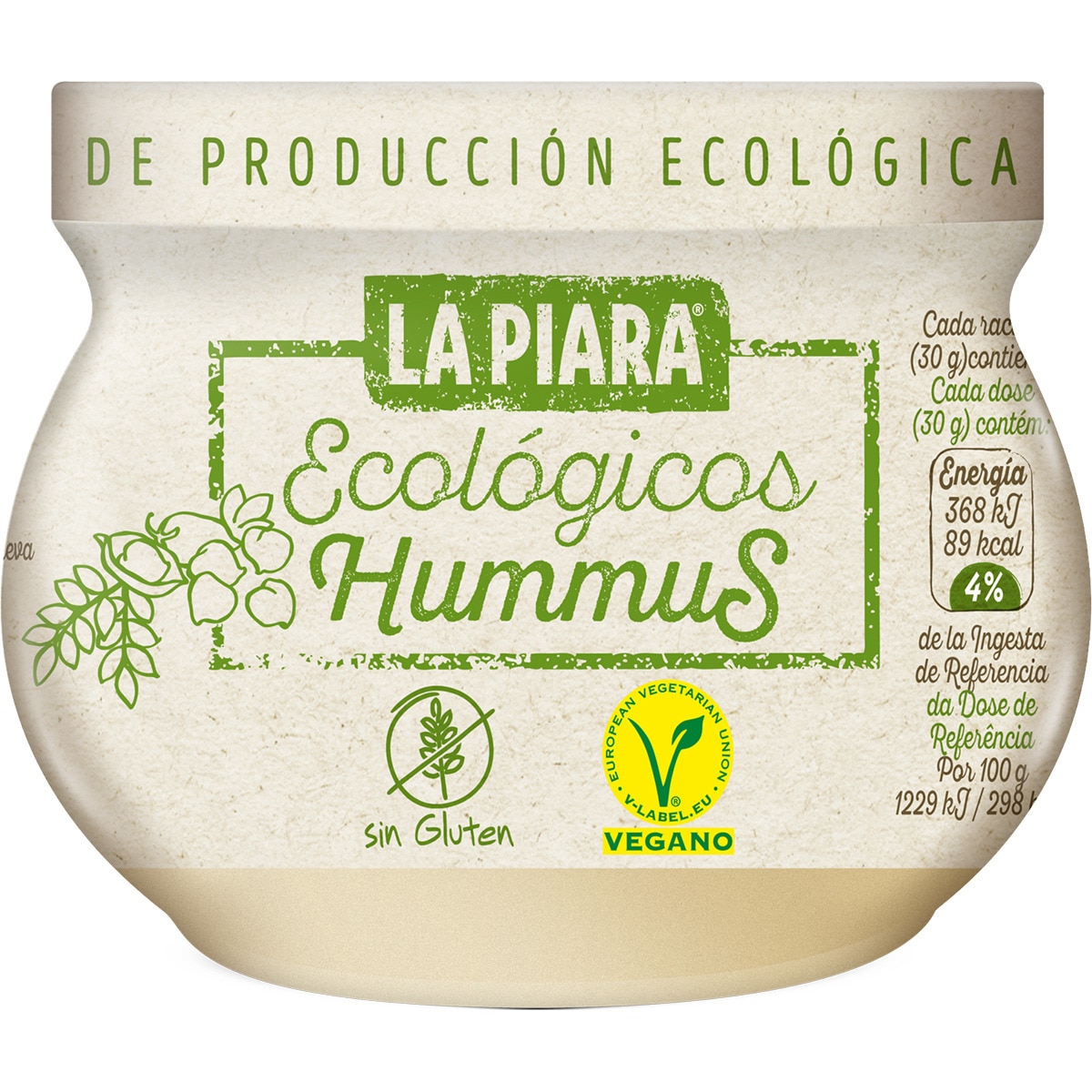 Hummus ecológico sin gluten frasco 200 g · LA PIARA · Supermercado El