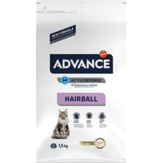Advance Ração para Gato Hairball com Peru e Arroz embalagem 1500 g