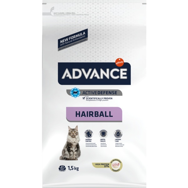 Ração para Gato Hairball com Peru e Arroz embalagem 1500 g