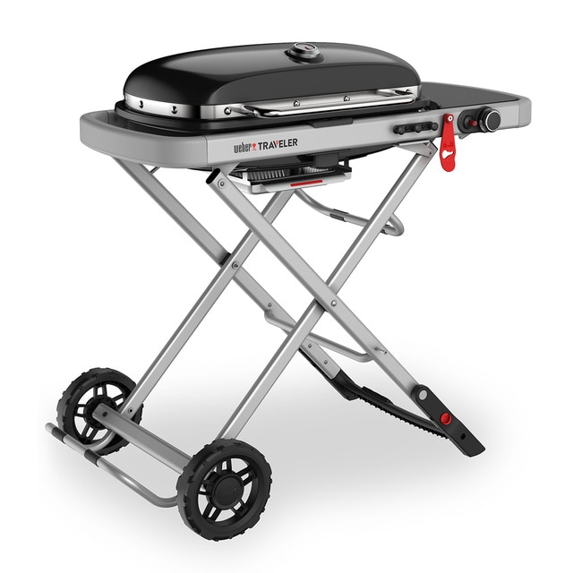 Barbacoa de gas portátil con carro plegable Traveler Weber