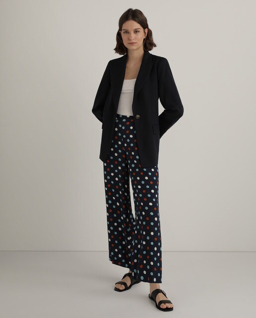 Women's wide-leg polka dot trousers 