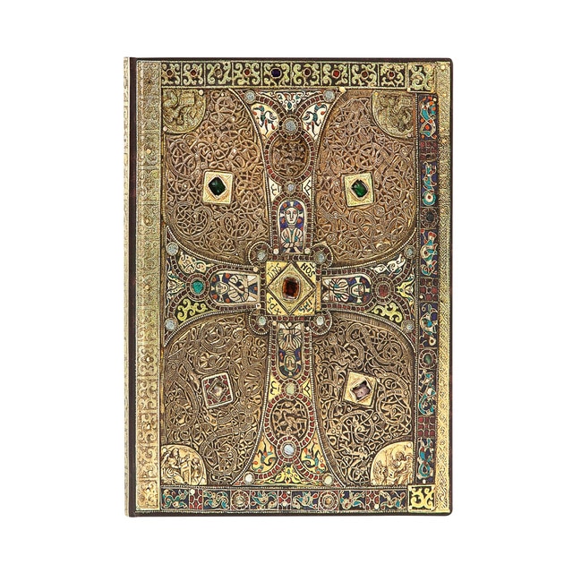 Libreta Lindau Midi 130 × 180 Rayada Paperblanks Dorado y Marrón.