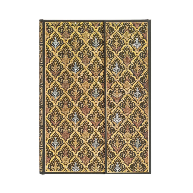Libreta Destino Midi 130 × 180 Rayada Paperblanks Dorado y Marrón.