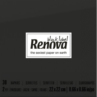Renova Guardanapos Pretos Pequenos 30 unidades