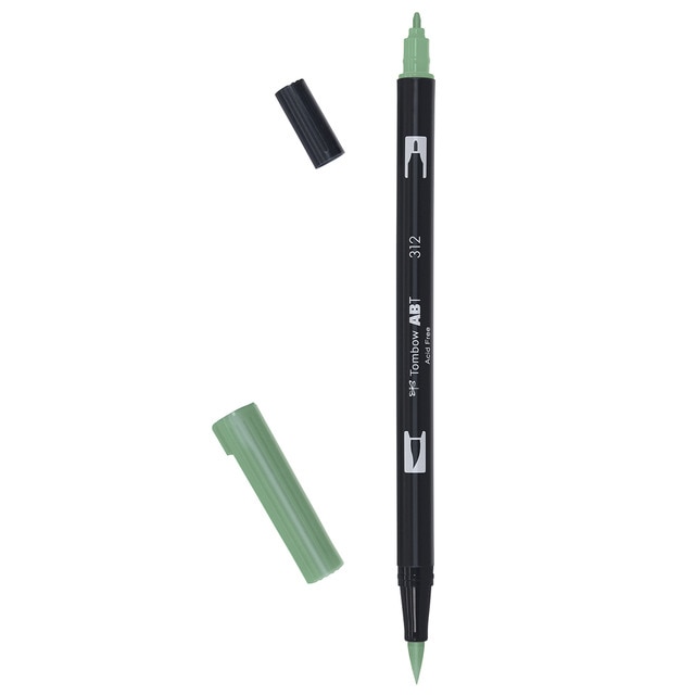 Rotulador Dual Brush ABT Doble Punta Acuarelable Tombow Holly Green 312.