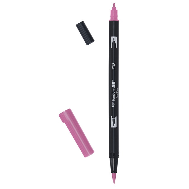 Rotulador Dual Brush ABT Doble Punta Acuarelable Tombow Pink Rose 703.